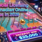 Golden Plinko ball above glowing jackpot slot, representing Canadian provincial licensing.